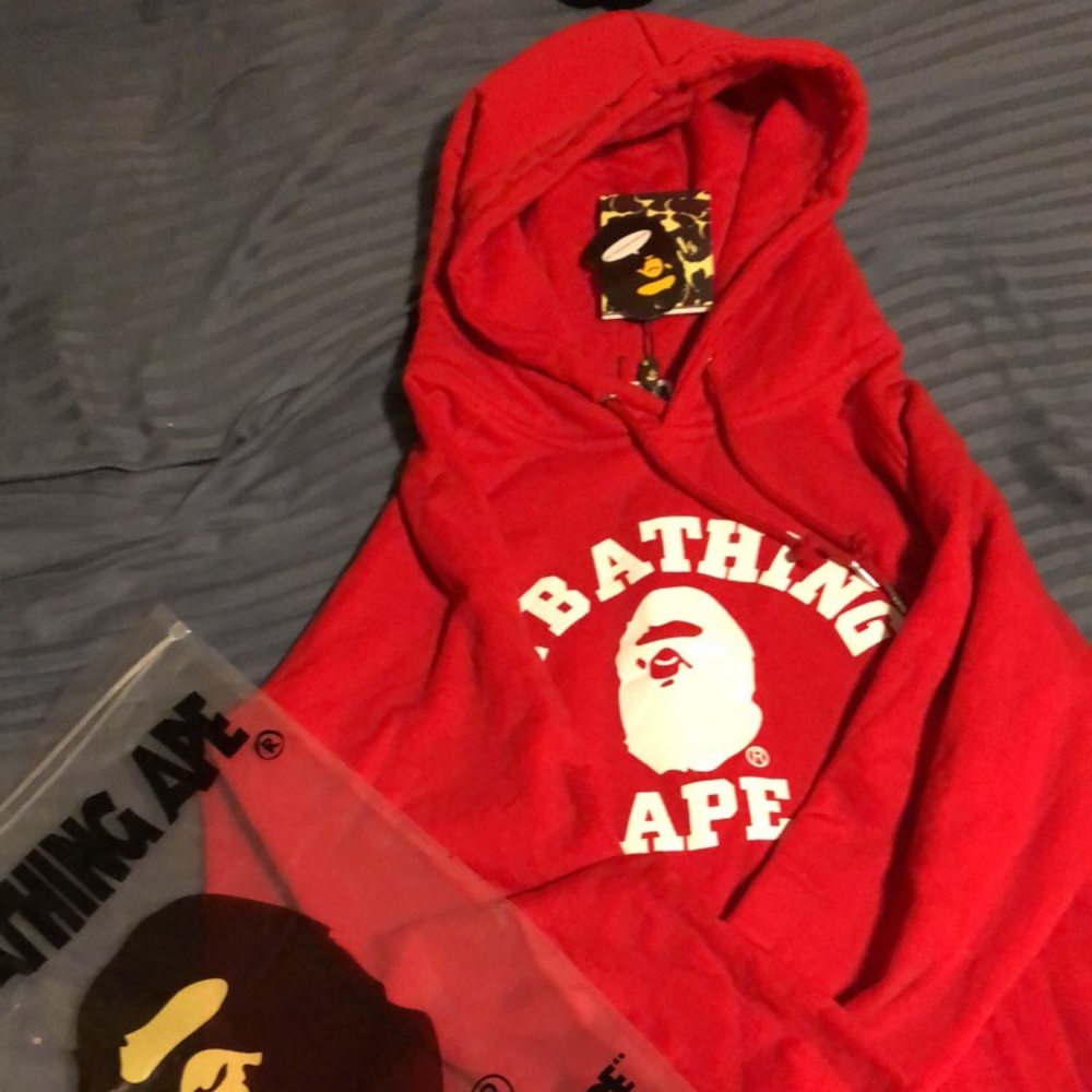 Red BAPE sweatshirt